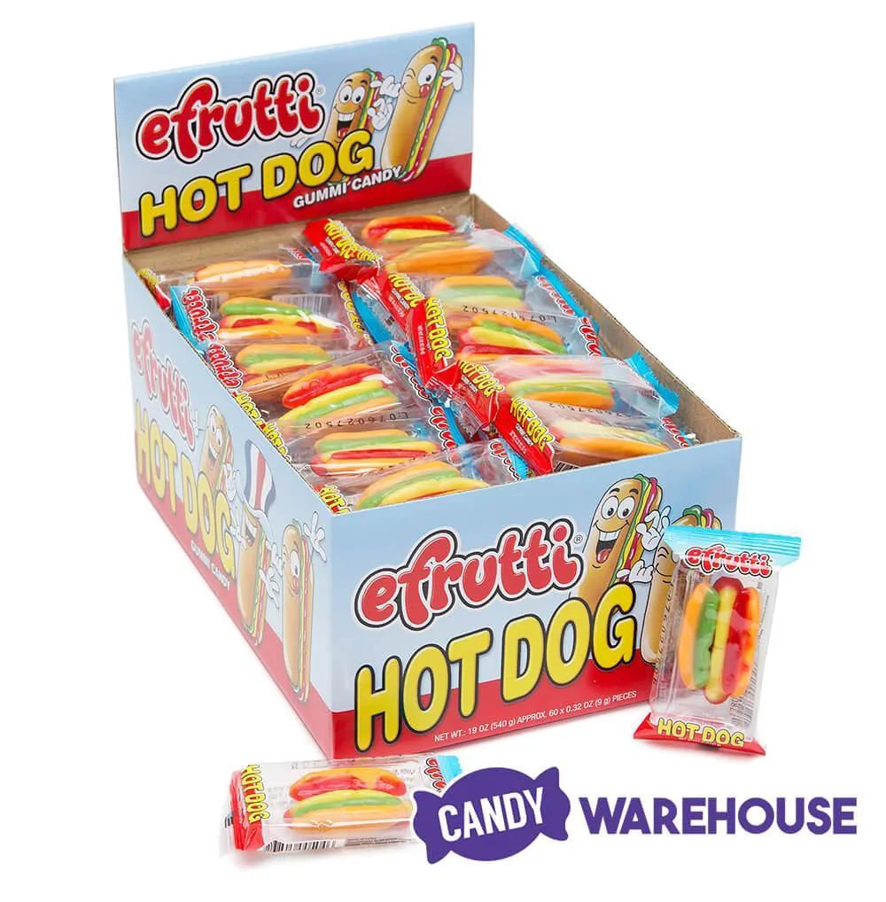 Efrutti Gummy Hot Dogs Candy 60Piece Box Candy Warehouse