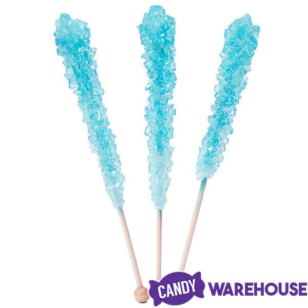 Espeez Rock Candy Crystal Sticks - Light Blue Cotton Candy: 12-Piece Box - Candy Warehouse