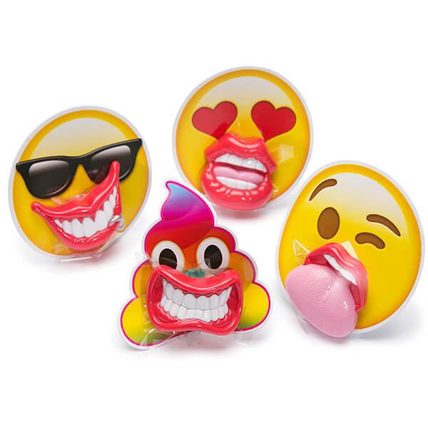 Flix Candy Emoji Lip Pops Candy Packs: 12-Piece Display - Candy Warehouse
