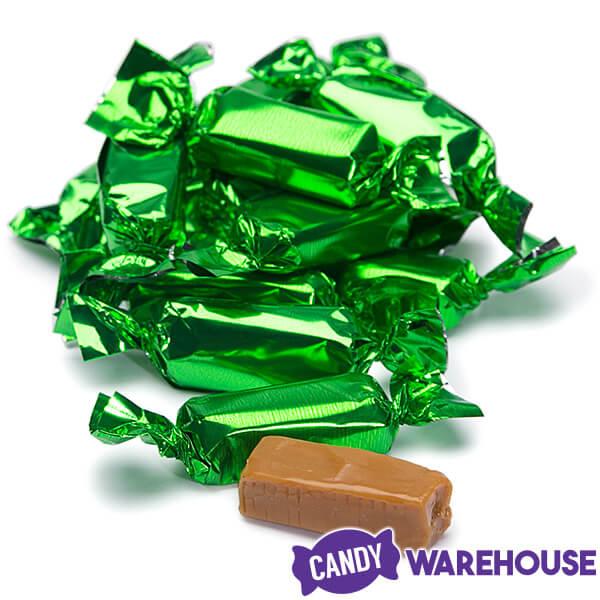 Foiled Caramel Candy - Green: 180-Piece Bag - Candy Warehouse