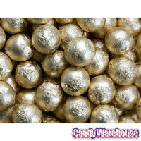 Foiled Milk Chocolate Balls - Gold: 2LB Bag - Candy Warehouse