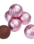 Foiled Milk Chocolate Balls - Light Pink: 2LB Bag