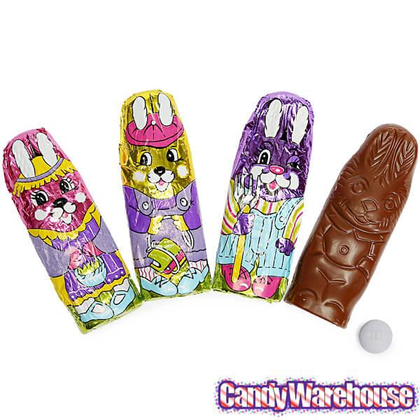 Foiled Milk Chocolate Easter Bunnies: 36-Piece Display - Candy Warehouse