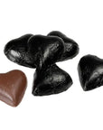 Foiled Milk Chocolate Hearts - Black: 2LB Bag