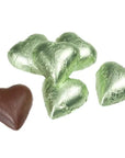 Foiled Milk Chocolate Hearts - Leaf Green: 2LB Bag