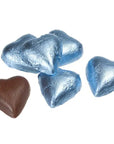 Foiled Milk Chocolate Hearts - Light Blue: 2LB Bag