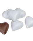 Foiled Milk Chocolate Hearts - White: 2LB Bag