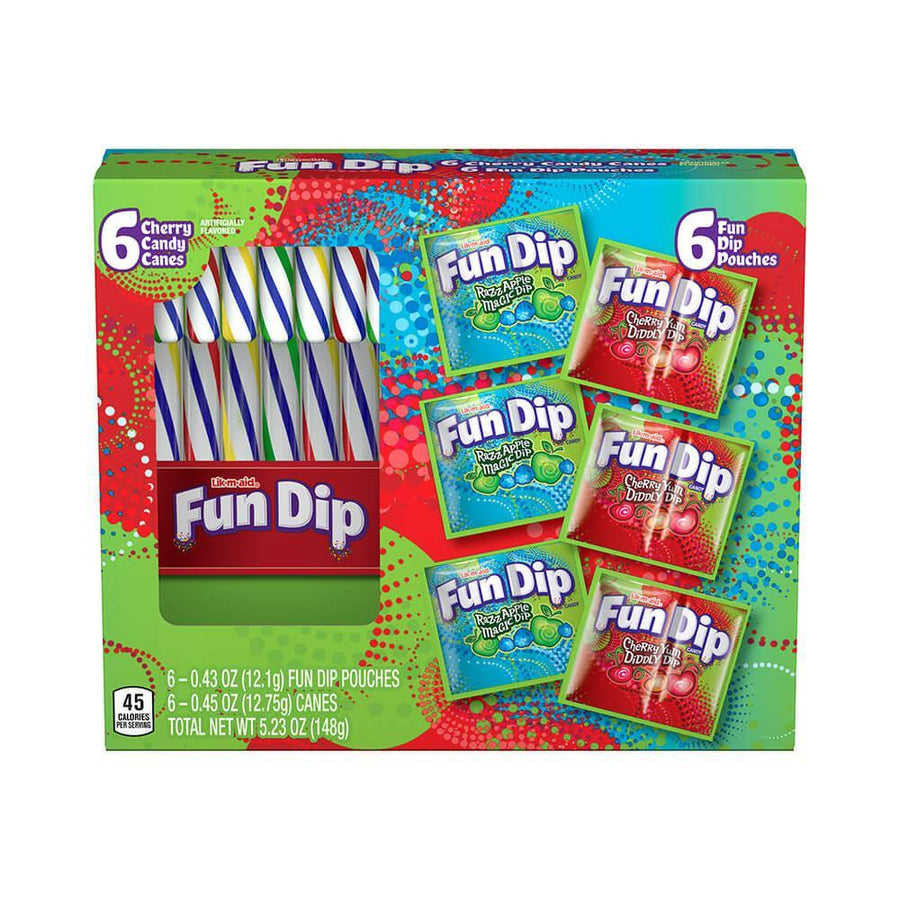 Fun Dip and Rainbow Cherry Candy Canes: 6-Piece Box - Candy Warehouse