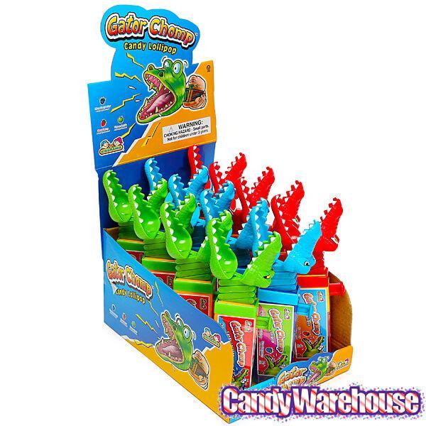 Gator Chomp Lollipops: 12-Piece Box - Candy Warehouse