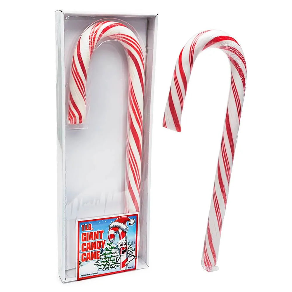Giant Candy Cane: 1-Pound Peppermint Big Candy Cane – Candy Warehouse