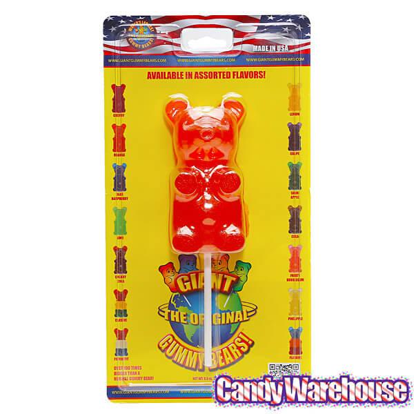 Giant Gummy Bear on a Stick - Orange - Candy Warehouse