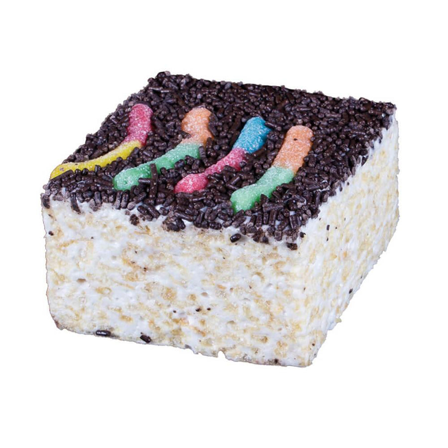 Giant Rice Crispy Treats - Worms In Dirt: 6-Piece Box - Candy Warehouse