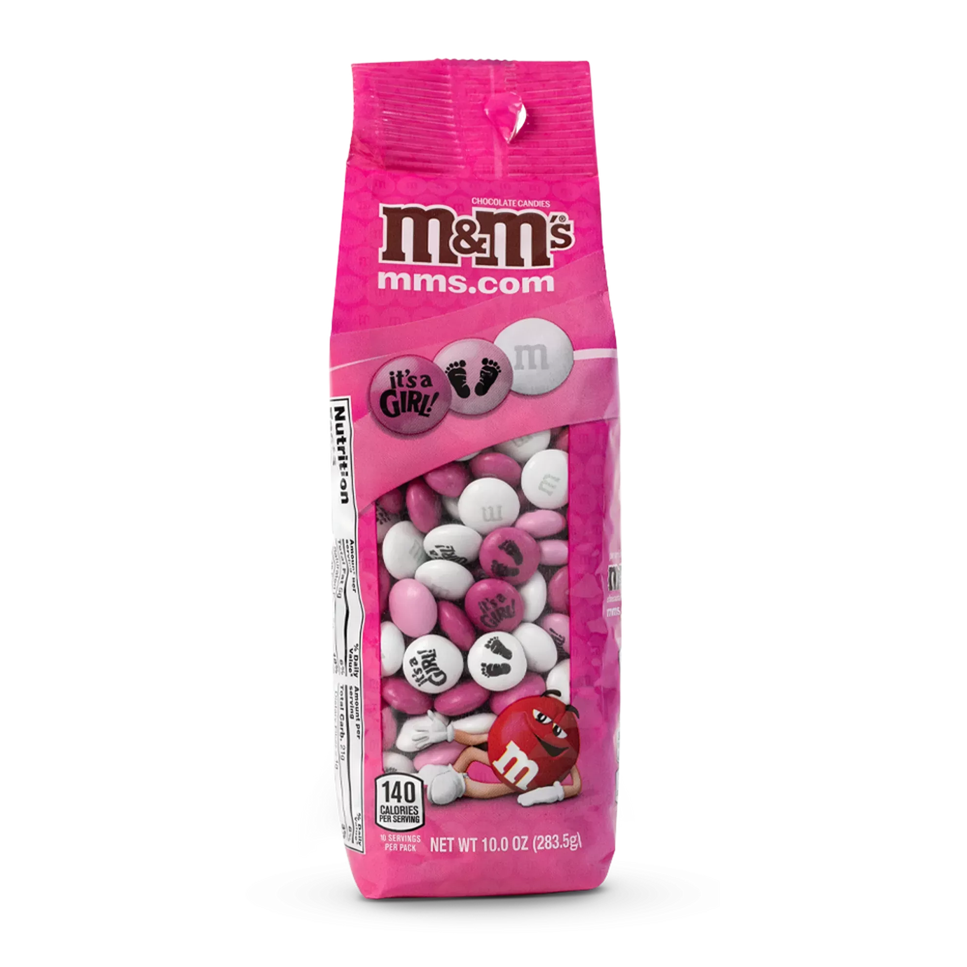 M&M's Milk Chocolate Candy - Baby Girl 10 Ounce Bag: 14-Piece Case