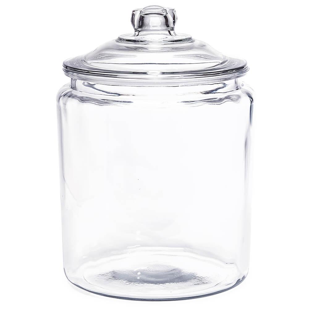 2 PACK - Clear Glass Round 2 Gallon Cookie Wedding Candy Jar with Glass Lid  