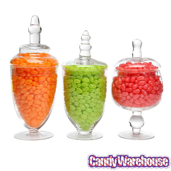 Glass Candy Buffet Apothecary Bubble Bowl Jar for Parties and Events Set of  3