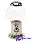 Glass Globe Gumball Machine and Candy Dispenser with Silver Top