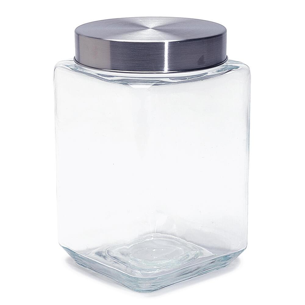 Glass Square Candy Jar with Lid - Large
