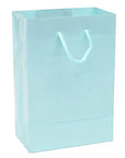 Glossy Candy Bags with Handles - Caribbean Blue: 12-Piece Pack