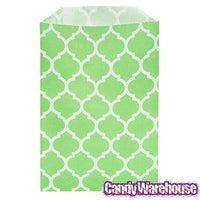 Green Casablanca Pattern Candy Bags: 25-Piece Pack - Candy Warehouse