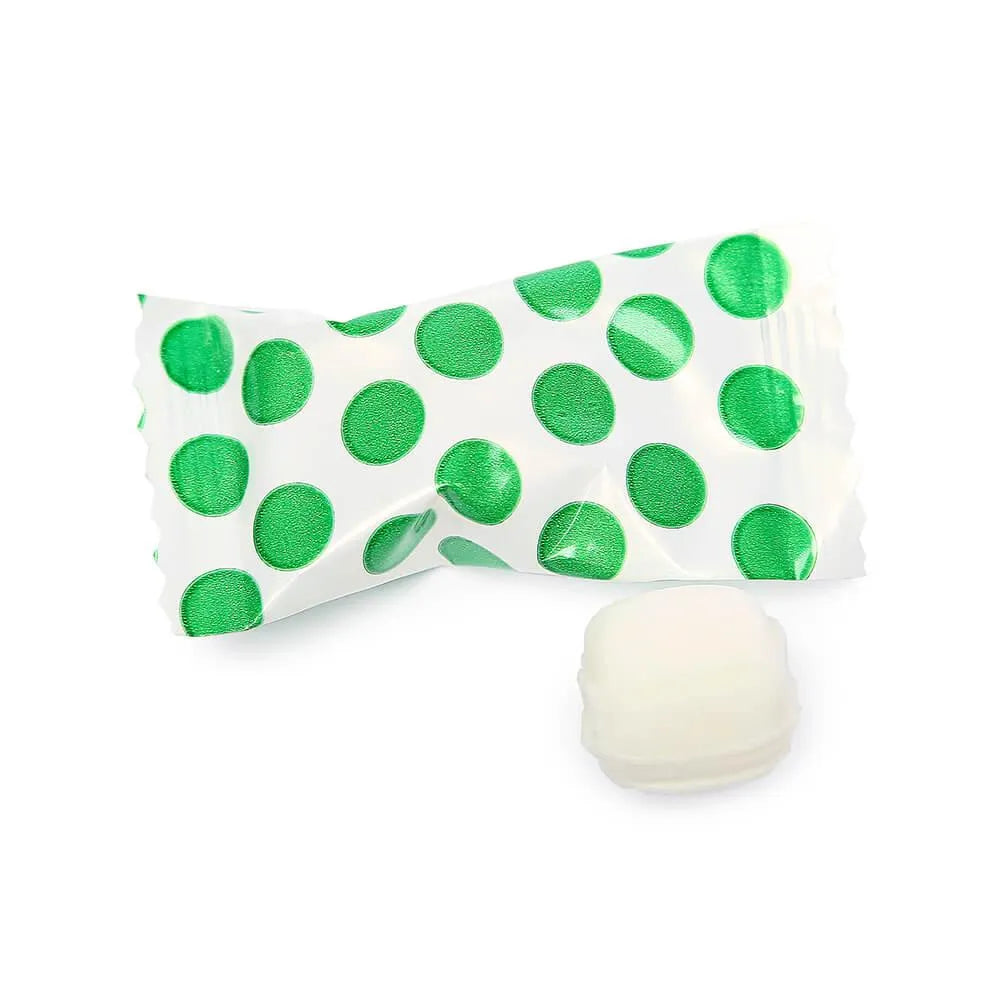 Green Polka Dots Wrapped Butter Mint Creams: 300-Piece Case, image size:1000x1000