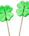 Green Shamrock 4-Leaf Clover Lollipops: 12-Piece Bag