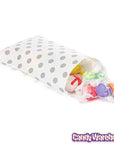Grey Polka Dot Candy Bags: 25-Piece Pack