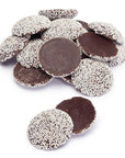 Guittard Semisweet Chocolate Wafers with White Nonpareils: 20LB Bag
