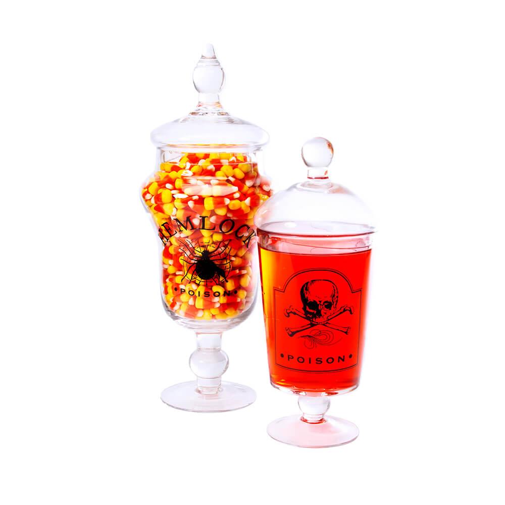 Halloween Glass Candy Jars: Set of 2 - Candy Warehouse