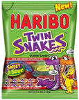 Haribo Gummy Twin Snakes Candy Peg Bags: 12-Piece Box