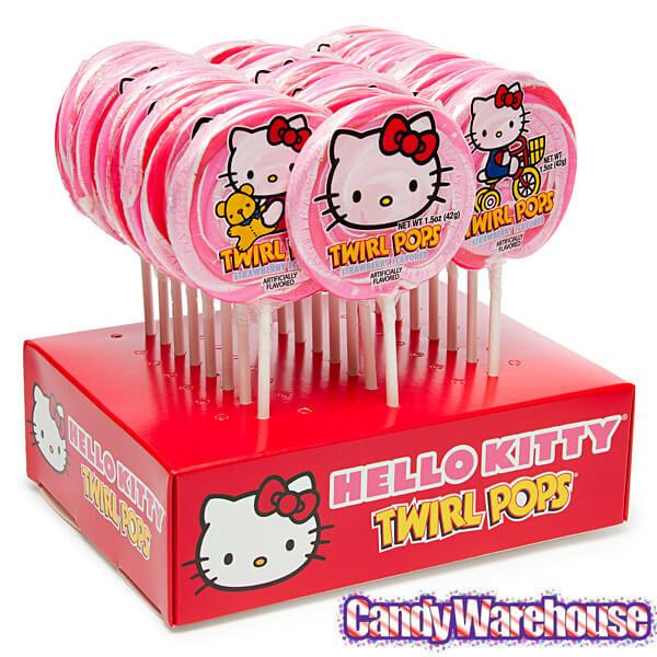 Hello Kitty Swirl 1.5-Ounce Twirl Pops: 24-Piece Display - Candy Warehouse