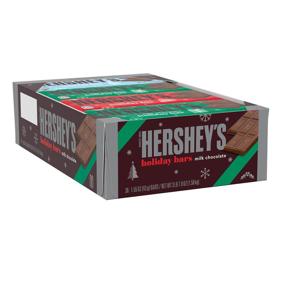 Hershey's Holiday Milk Chocolate Candy Bars: 36-Piece Box - Candy Warehouse
