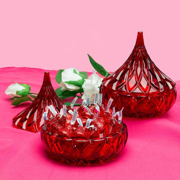 Hershey's Kiss Red Crystal Candy Dish - Candy Warehouse