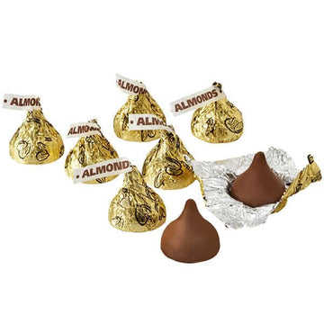 Hershey's Kisses Gold Foiled Milk Chocolate with Almonds Candy: 400-Piece Bag - Candy Warehouse
