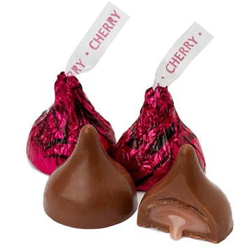 Hershey's Kisses Milk Chocolates with Cherry Cordial Creme Filling: 9-Ounce Bag - Candy Warehouse