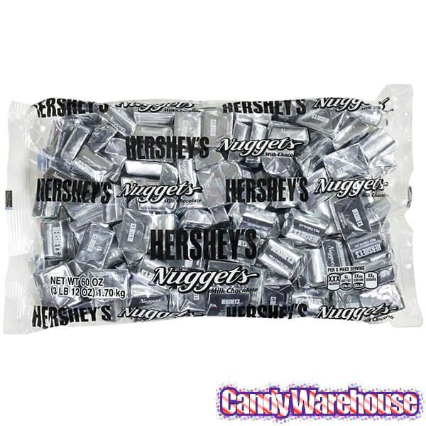 Hershey's Nuggets Silver Foiled Milk Chocolate Candy: 3.75LB Bag - Candy Warehouse