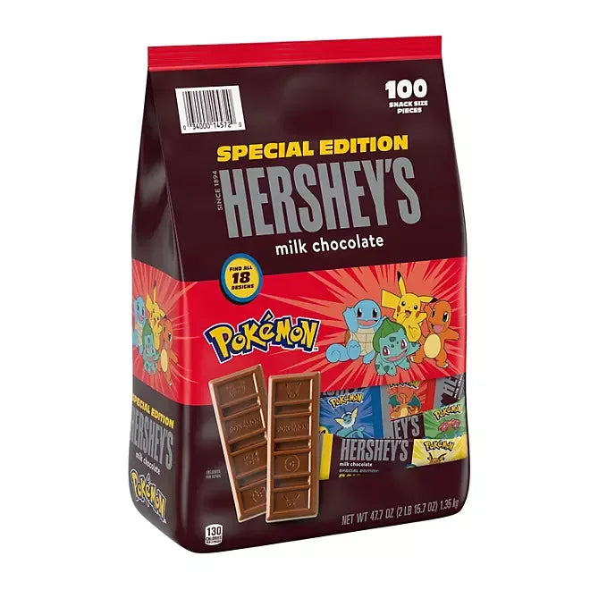 Hershey's Pokémon Snack Size Chocolate Bars – 100 Count