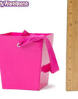 Hot Pink Cardboard Buckets with Ribbon Handles: 6-Piece Set