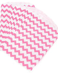 Hot Pink Chevron Stripe Candy Bags: 25-Piece Pack
