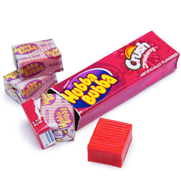 Hubba Bubba Bubble Gum Packs - Strawberry Crush: 18-Piece Box - Candy Warehouse