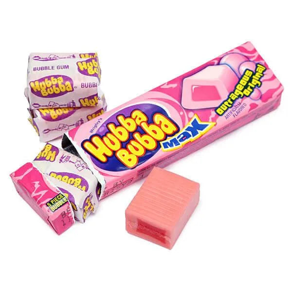 Hubba Bubba Max Bubble Gum Packs Original 18Piece Box Candy Warehouse