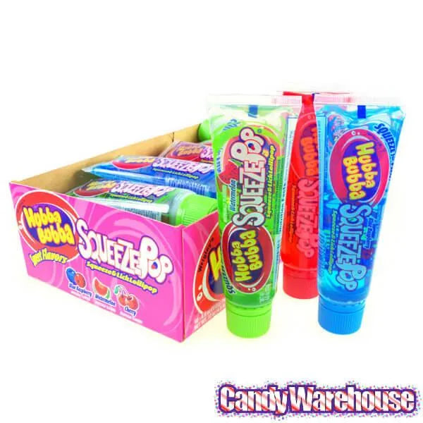 Hubba Bubba Squeeze Pop Liquid Candy Tubes Sweet Flavors 18Piece