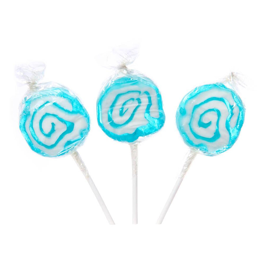 Hypno Pops Petite Swirled Lollipops - Blueberry: 100-Piece Bag - Candy Warehouse