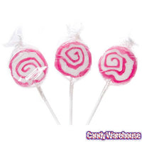 Hypno Pops Petite Swirled Lollipops - Strawberry: 100-Piece Bag - Candy Warehouse