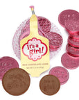 It's a Girl Foiled Chocolate Coins in Mesh Bags: 18-Piece Box