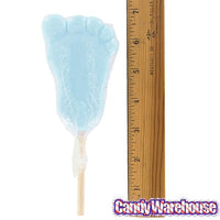 Jumbo Baby Feet Lollipops - Blue: 12-Piece Box - Candy Warehouse