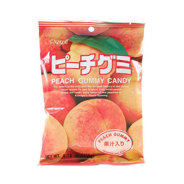 Kasugai Peach Gummy Candy: 24-Piece Bag - Candy Warehouse