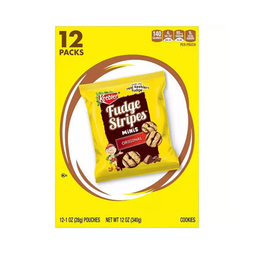 Keebler Fudge Stripes Minis Original Cookies Bags: 12-Piece Box