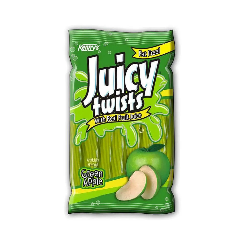 Kenny's Juicy Licorice Twists Green Apple 3.375LB Case Candy Warehouse