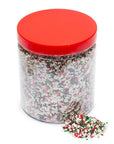 King Leo Crushed Peppermint Candy Cane Bits in Red, Green, and White: 1LB Jar