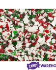 King Leo Crushed Peppermint Candy Cane Bits in Red, Green, and White: 1LB Jar
